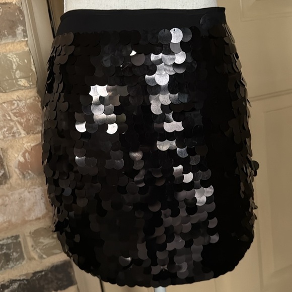 Shinestar Black Sequin Mini Skirt Large Round Sequins Size Medium - Picture 6 of 13